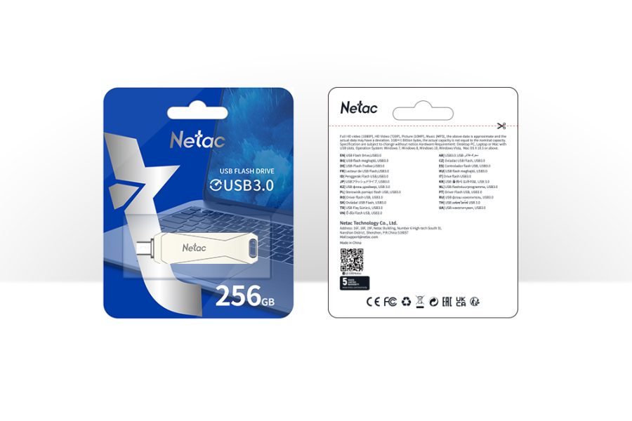USB Flash Netac Dual USB + USB C 64GB